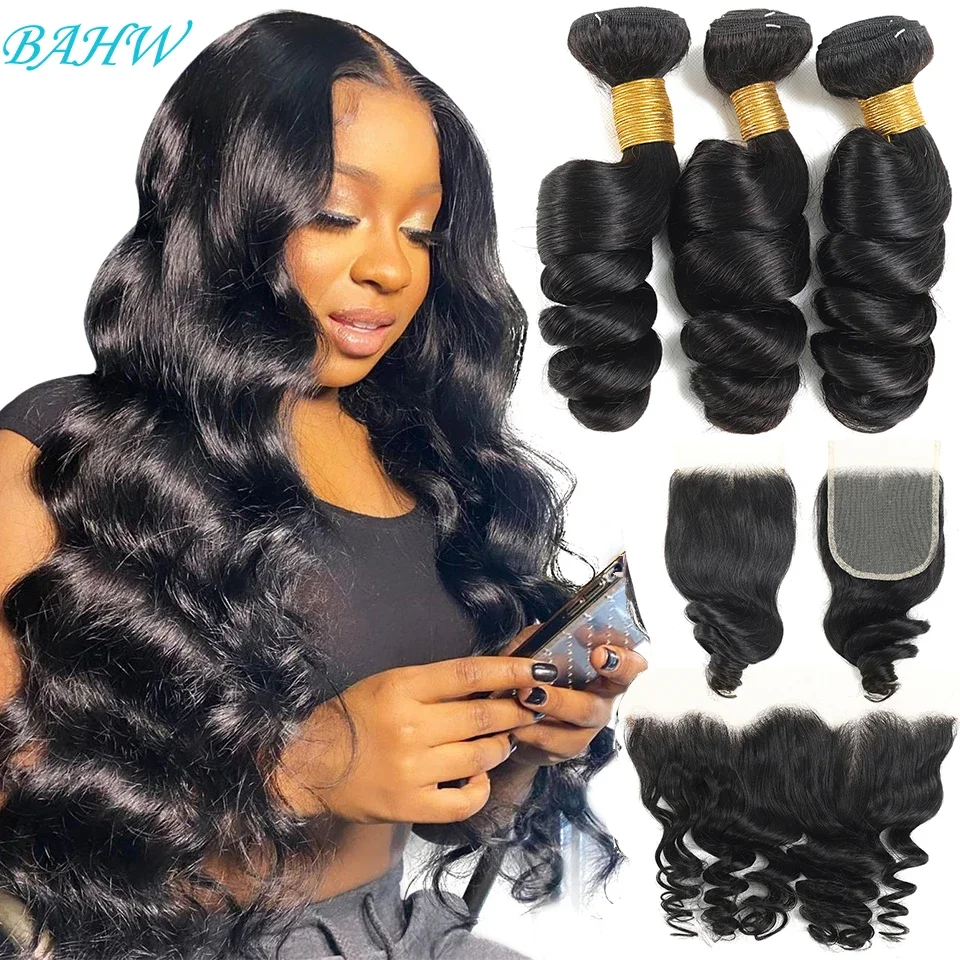 Indian Raw Hair Loose Wave Human Hair Bundles With Frontal 3/4 Bundles With Lace Closure Virgin Hair Extensions Natural Color
Indian Raw Hair Loose Wave Human Hair Bundles With Frontal 3/4 Bundles With Lace Closure Virgin Hair Extensions Natural Color