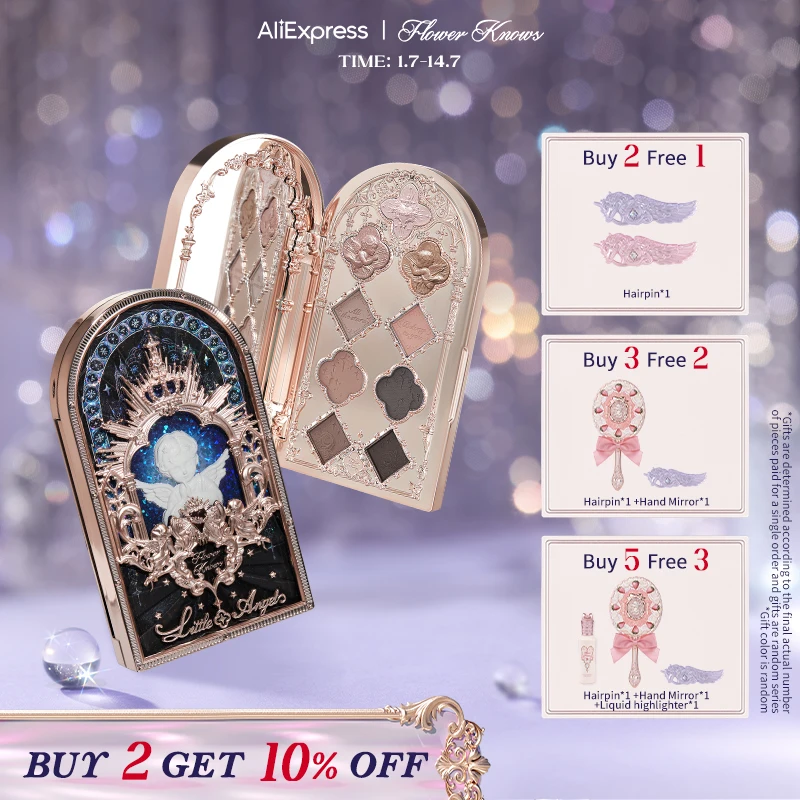 Flower Knows Little Angel Collection Nine-Color Eyeshadow Palette Delicate Matte Glow Shimmer
Flower Knows Little Angel Collection Nine-Color Eyeshadow Palette Delicate Matte Glow Shimmer