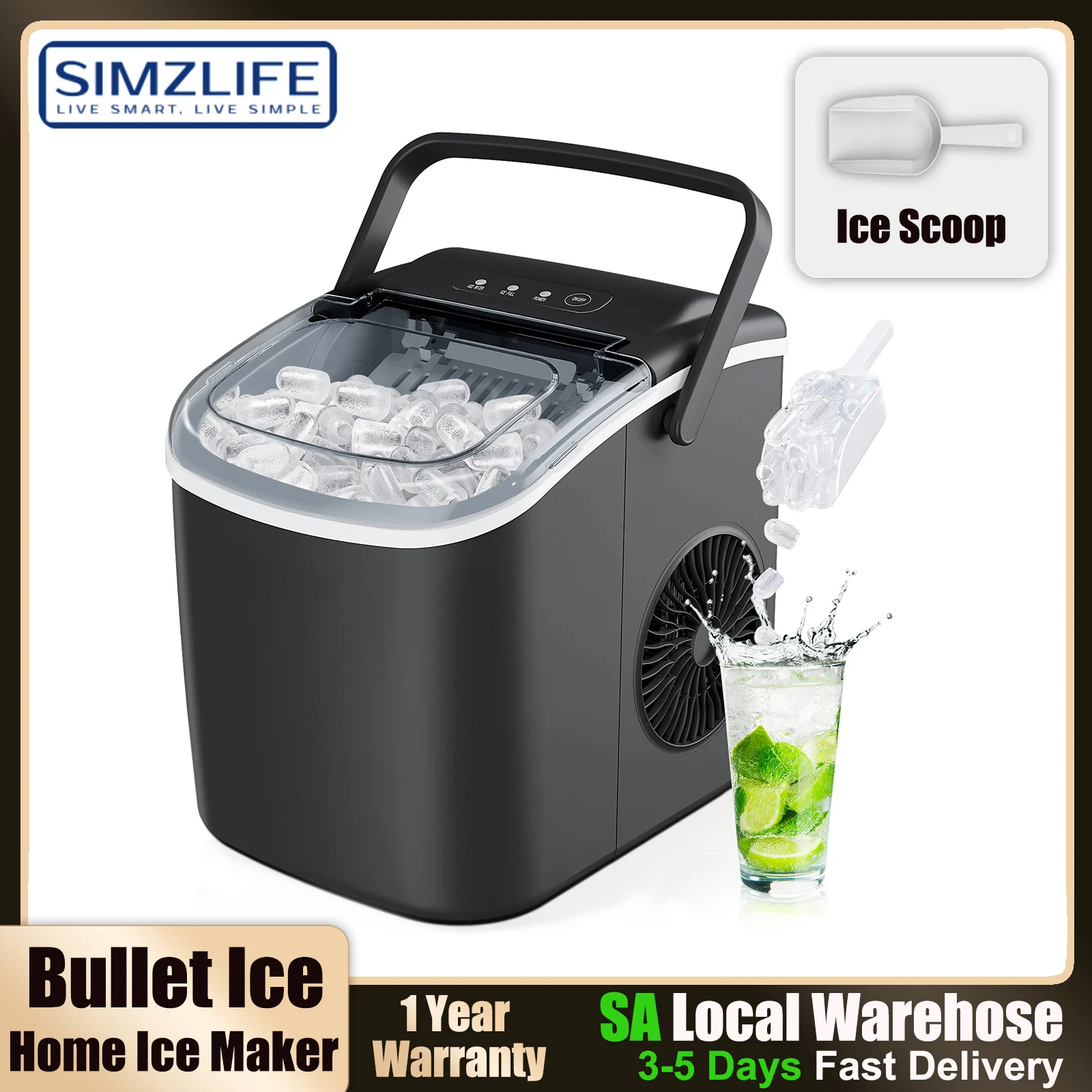 SIMZLIFE Desktop Ice Maker, Self-Cleaning, Portable Ice Maker with Ice Scoop, ice making machine free shipping,Bullet Ice IM-06D
SIMZLIFE Desktop Ice Maker, Self-Cleaning, Portable Ice Maker with Ice Scoop, ice making machine free shipping,Bullet Ice IM-06D