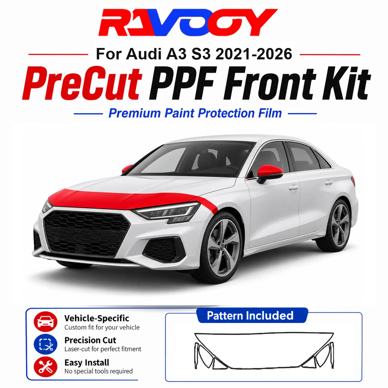 8.5mil TPU Precut PPF Kit For 2025-2026 Acura ADX - Hood, Partial Fenders & Full Mirror Set - Self-Healing Gloss Clear Bra Film
8.5mil TPU Precut PPF Kit For 2025-2026 Acura ADX - Hood, Partial Fenders & Full Mirror Set - Self-Healing Gloss Clear Bra Film