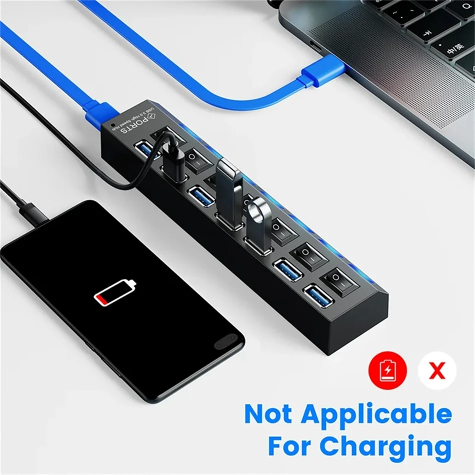 USB Hub 3.0 4/7 Port Multi USB Splitter Power Adapter Multiple Expander With On Off Switch For PC Laptop MacBook Accessories
USB Hub 3.0 4/7 Port Multi USB Splitter Power Adapter Multiple Expander With On Off Switch For PC Laptop MacBook Accessories