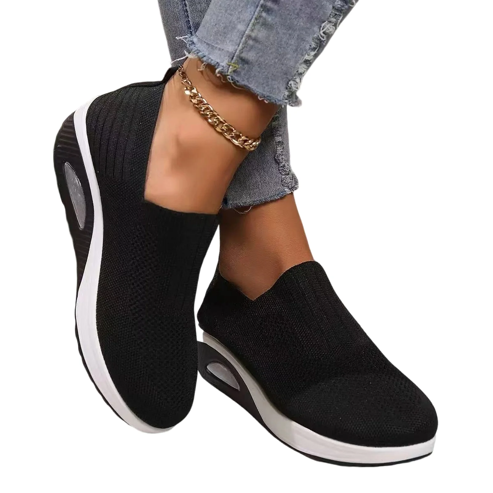 Walking Shoes Women Slip On Air Cushion Casual Sneakers Loafers Knit Breathable Thick Sole Lightweight Multicolor Non Slip Daily
Walking Shoes Women Slip On Air Cushion Casual Sneakers Loafers Knit Breathable Thick Sole Lightweight Multicolor Non Slip Daily