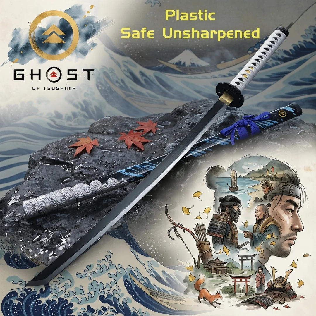 40in Ghost of Tsushima Katana Sword Sabre Ninja Knife Blade Schwert Japanese Samurai Plastic Safe Unsharpened Decor Toy Gift
40in Ghost of Tsushima Katana Sword Sabre Ninja Knife Blade Schwert Japanese Samurai Plastic Safe Unsharpened Decor Toy Gift
