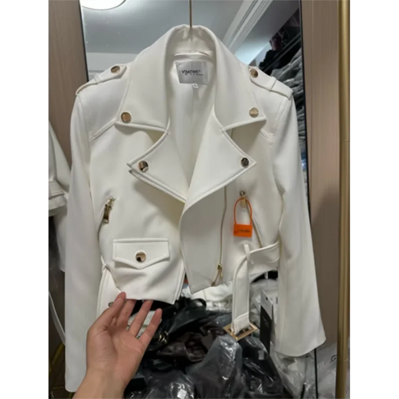 New Joker Suit Women's Short Jacket Spring And Autumn Slim Long Sleeve Motorcycle Jacket Casual Joker Fashion Comfortable Jacket
New Joker Suit Women's Short Jacket Spring And Autumn Slim Long Sleeve Motorcycle Jacket Casual Joker Fashion Comfortable Jacket