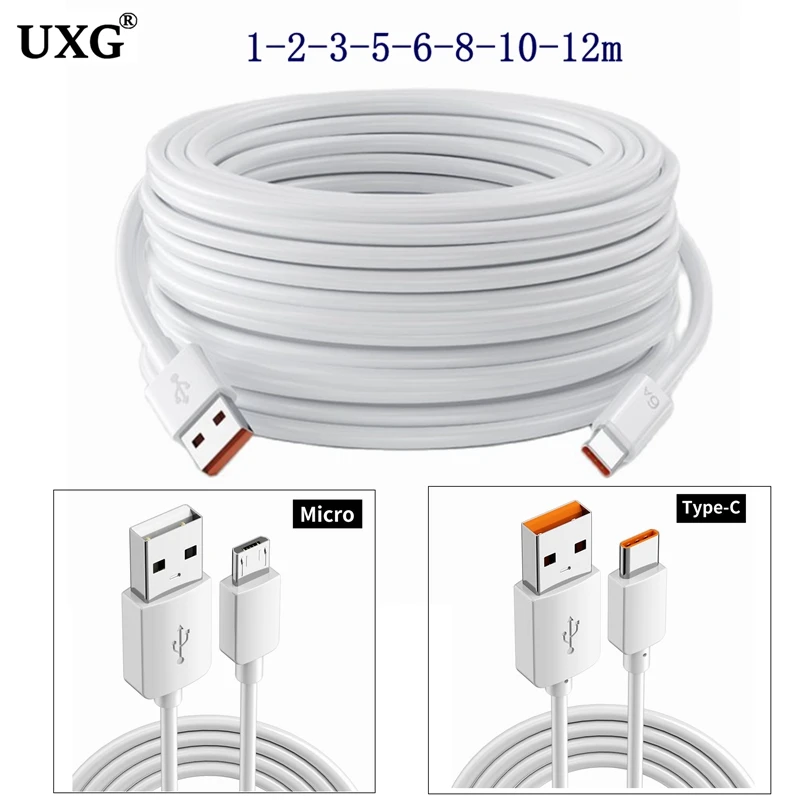 Тип C Длинный зарядный кабель Micro USB для мониторинга 6А Провод для быстрой передачи данных USB-кабель для зарядки даты Блок питания мобильного телефона Расширенный провод
Тип C Длинный зарядный кабель Micro USB для мониторинга 6А Провод для быстрой передачи данных USB-кабель для зарядки даты Блок питания мобильного телефона Расширенный провод
