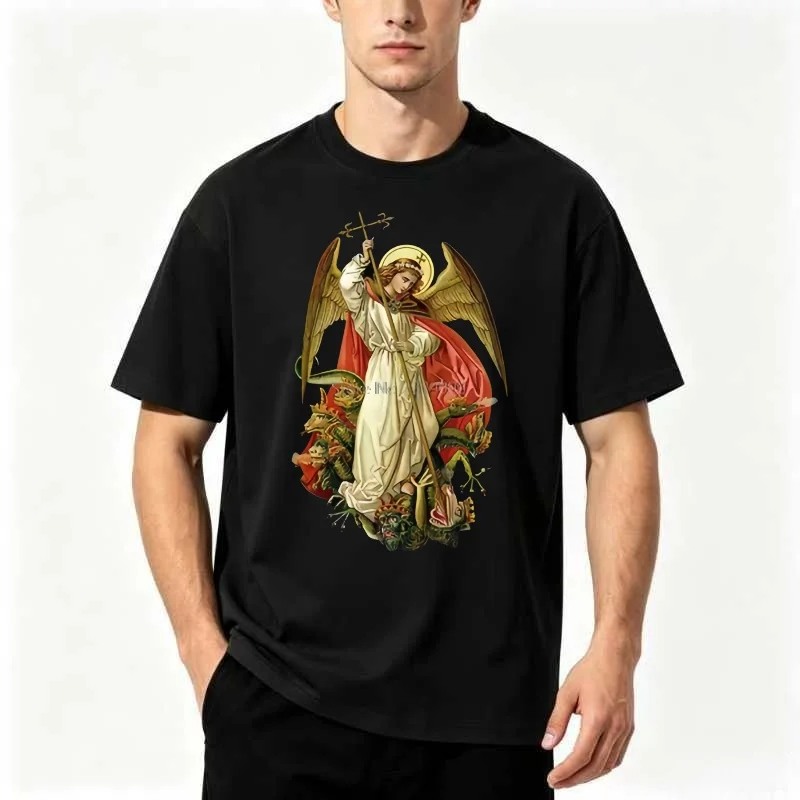 Summer men's linen fashion casual American vintage style holy light slaying evil dragon dark color black comfortable T-shirt
Summer men's linen fashion casual American vintage style holy light slaying evil dragon dark color black comfortable T-shirt