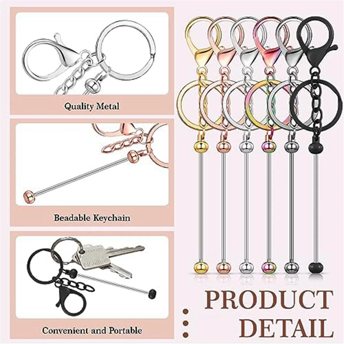 CYL-24Pcs Beaded Keychains Bulk Beads DIY Blank Keychains Metal Beaded Keychains for Beaded Keychain Crafts A
CYL-24Pcs Beaded Keychains Bulk Beads DIY Blank Keychains Metal Beaded Keychains for Beaded Keychain Crafts A