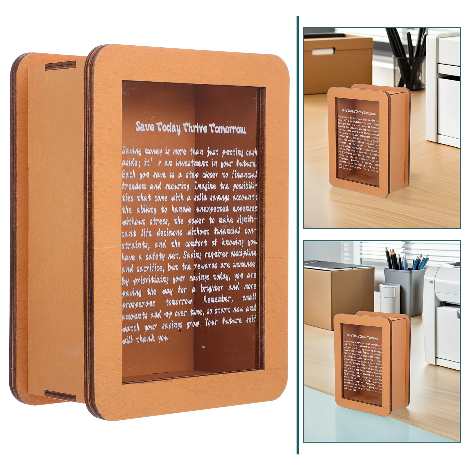 Wooden Motivational Piggy Bank Clear Acrylic Money Box Coin Bank Saving Jar Decorative for Adults Kids Birthdays Financial Goals
Wooden Motivational Piggy Bank Clear Acrylic Money Box Coin Bank Saving Jar Decorative for Adults Kids Birthdays Financial Goals