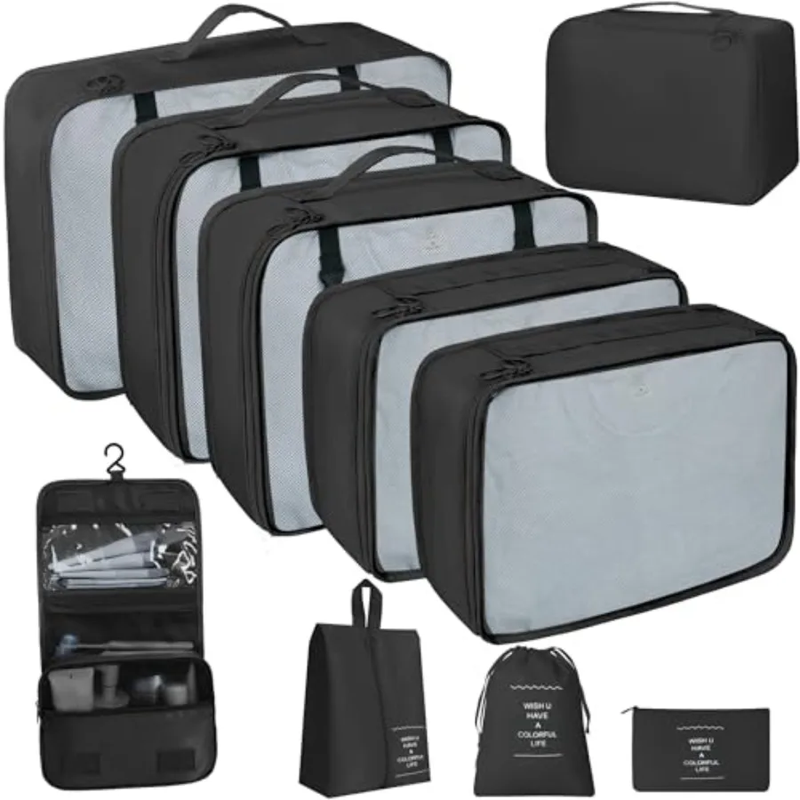 Набор из 10 органайзеров для путешествий: расширяемые сумки-органайзеры для багажа в черном, красном, синем, розовом и фиолетовом цветах для чемоданов
Набор из 10 органайзеров для путешествий: расширяемые сумки-органайзеры для багажа в черном, красном, синем, розовом и фиолетовом цветах для чемоданов
