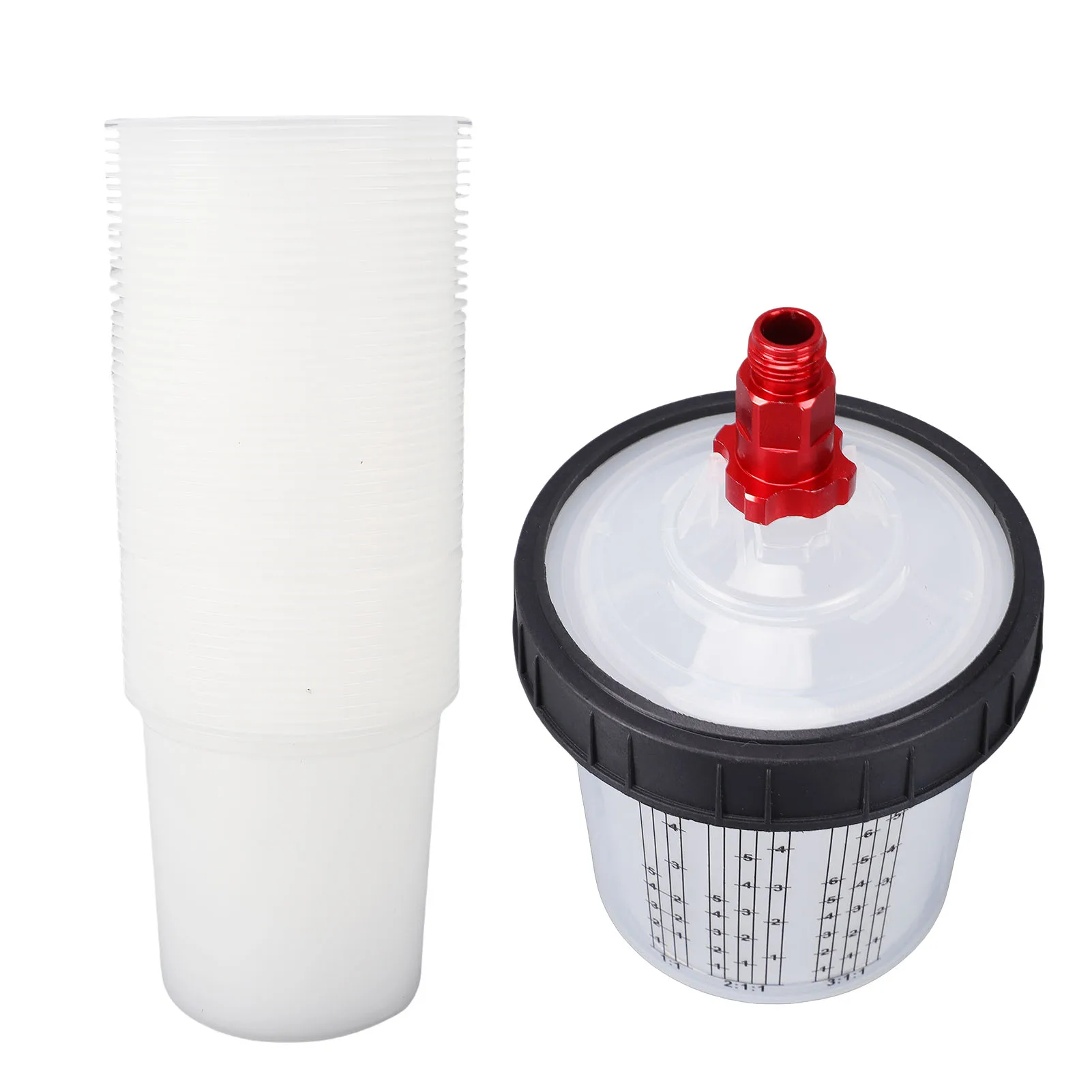 Spray Gun Cup Liners and Lid System Disposable 50pcs 20.3oz Liners 50pcs Lids 1 Hard Cup 1 Fixing Ring 10 Plugs 1 Mixing Rod 2 A
Spray Gun Cup Liners and Lid System Disposable 50pcs 20.3oz Liners 50pcs Lids 1 Hard Cup 1 Fixing Ring 10 Plugs 1 Mixing Rod 2 A