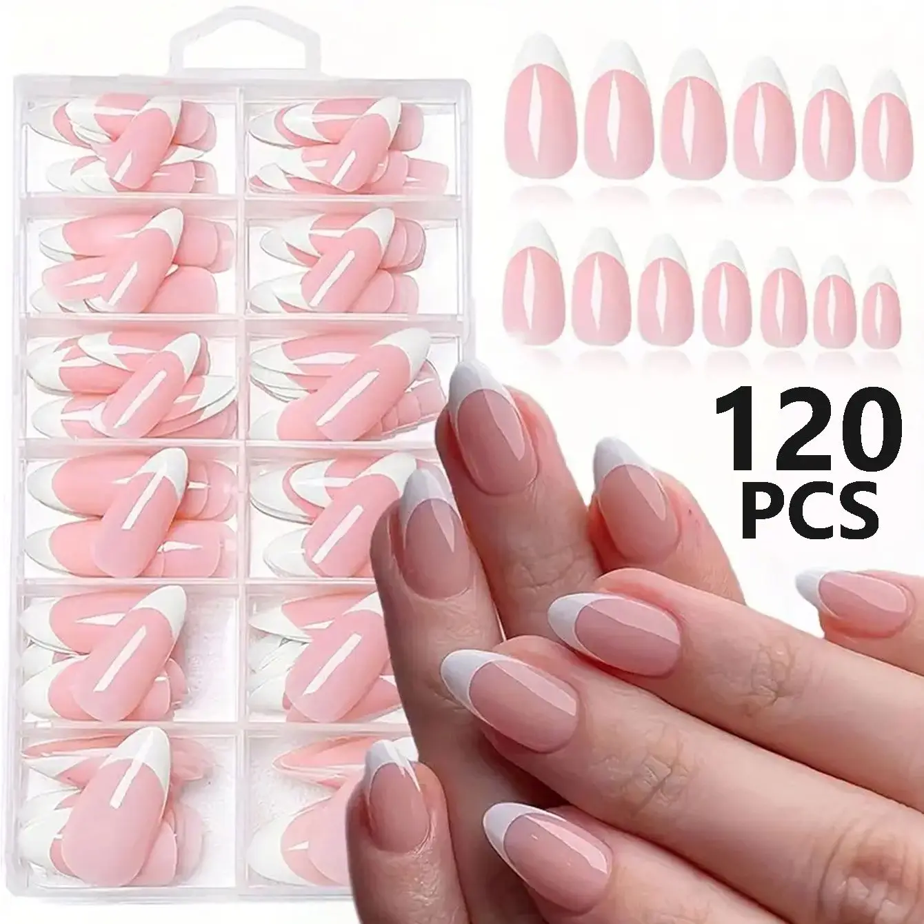 120PCS/Box AWhite Almond French Pointed Nail Smooth Nail, Fully Covered Acrylic Nail, Professional Salon And Diy Nail Art
120PCS/Box AWhite Almond French Pointed Nail Smooth Nail, Fully Covered Acrylic Nail, Professional Salon And Diy Nail Art