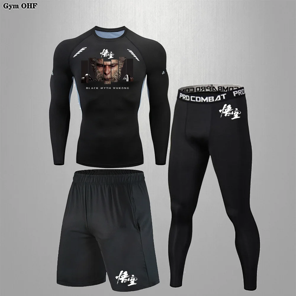 Wukong Myth T-shirts For Men Three-piece Suit High Elasticity Compression Anime Printing Theme Gym Training Boxing Yoga Sports
Wukong Myth T-shirts For Men Three-piece Suit High Elasticity Compression Anime Printing Theme Gym Training Boxing Yoga Sports