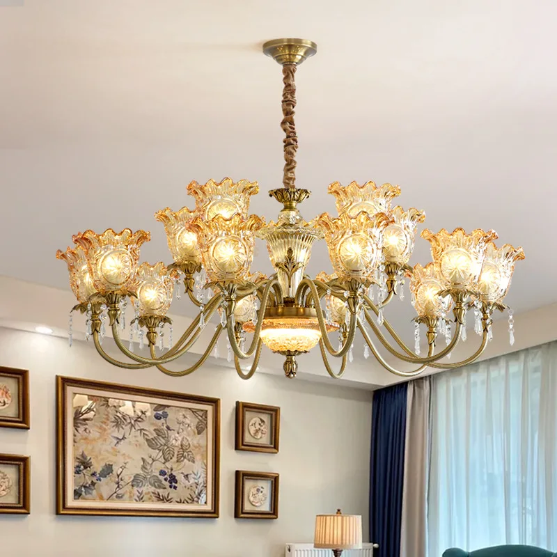 American-Style Copper Luxury Crystal Living Room Chandelier, 2026 New Designer French Vintage Villa Dining Room Chandelier
American-Style Copper Luxury Crystal Living Room Chandelier, 2026 New Designer French Vintage Villa Dining Room Chandelier