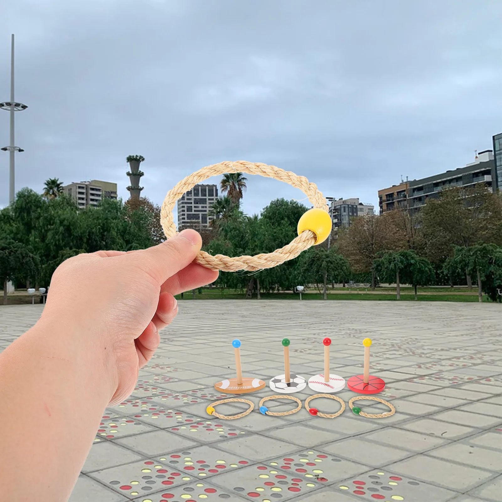 1 set 1 Set Outdoor Ring Toss Wooden Throwing For Kids Sensory Motor Skill Development Family Picnic Camping Backyard Lawn
1 set 1 Set Outdoor Ring Toss Wooden Throwing For Kids Sensory Motor Skill Development Family Picnic Camping Backyard Lawn