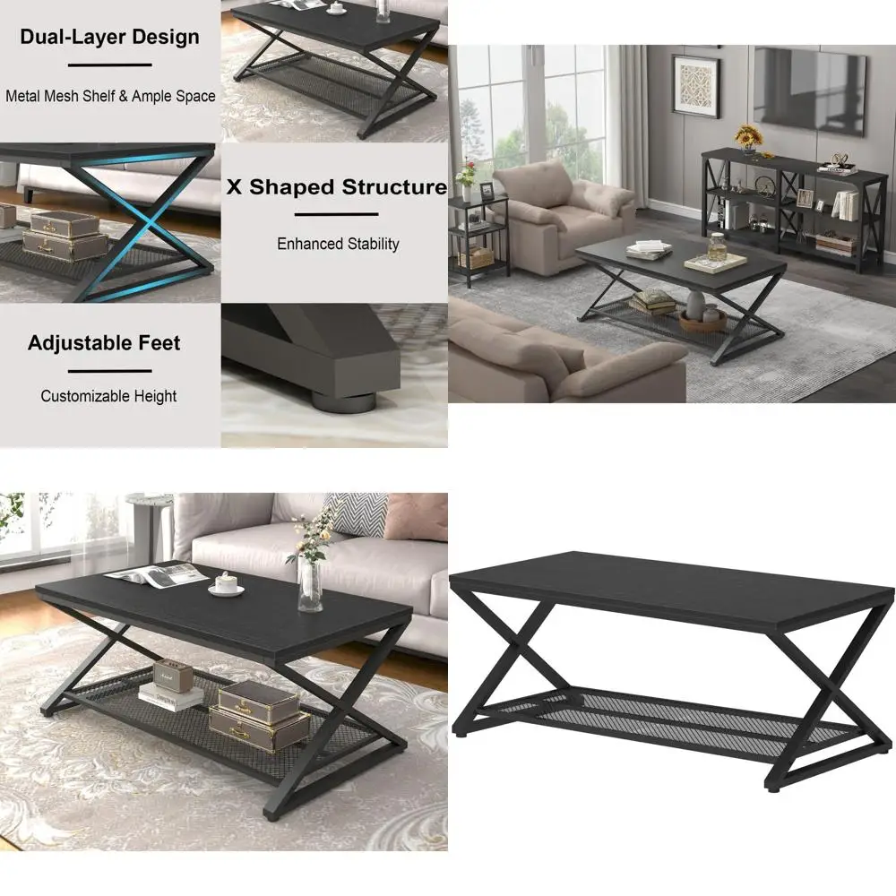 Two-Tier Metal and Wood Storage Center Table, 39 Black Oak Cocktail and Tea Table for Living Room or Bedroom
Two-Tier Metal and Wood Storage Center Table, 39 Black Oak Cocktail and Tea Table for Living Room or Bedroom