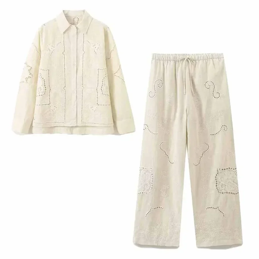 Women's new fashion loose versatile hollow embroidery asymmetrical shirt retro long sleeved button up women's shirt chic top
Women's new fashion loose versatile hollow embroidery asymmetrical shirt retro long sleeved button up women's shirt chic top