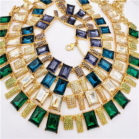 Oscar Vintage Square Gemstone Jewelry Set Mid-Century Color Block Statement Suite Luxury Designer Necklace Earrings Party Gift
Oscar Vintage Square Gemstone Jewelry Set Mid-Century Color Block Statement Suite Luxury Designer Necklace Earrings Party Gift