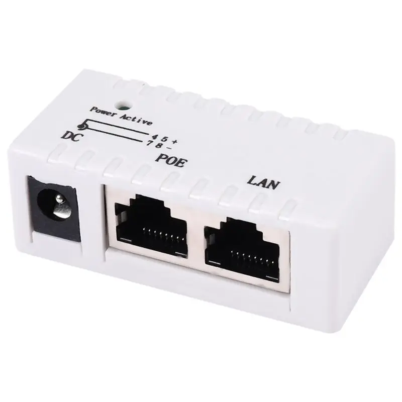 FULL-Poe Splitter Poe Injector Rj45 Dc 5.5Mm X 2.1Mm Input Passive Poe Injector Splitter Adapter Connector For Ip Network Camera
