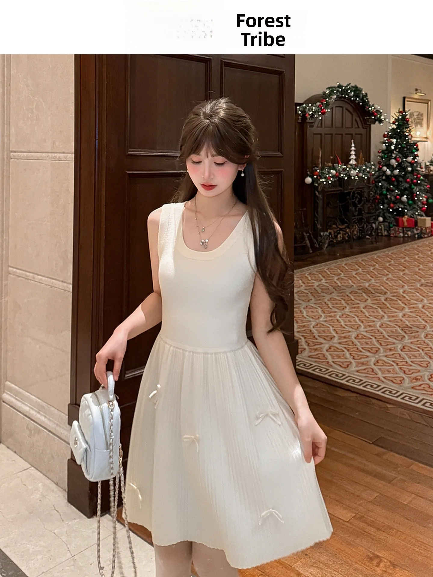 Sweet Style Knot Design Slimming Sleeveless Dress Women's Spring New Arrival High Waist A-Line Dress Casual Wear
Sweet Style Knot Design Slimming Sleeveless Dress Women's Spring New Arrival High Waist A-Line Dress Casual Wear