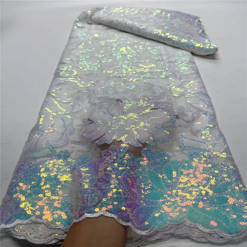 2024 White Latest Embroidery African Lace Fabric 5 Yards High Quality Nigerian Women Wedding Asoebi French Tulle Lace Material
2024 White Latest Embroidery African Lace Fabric 5 Yards High Quality Nigerian Women Wedding Asoebi French Tulle Lace Material