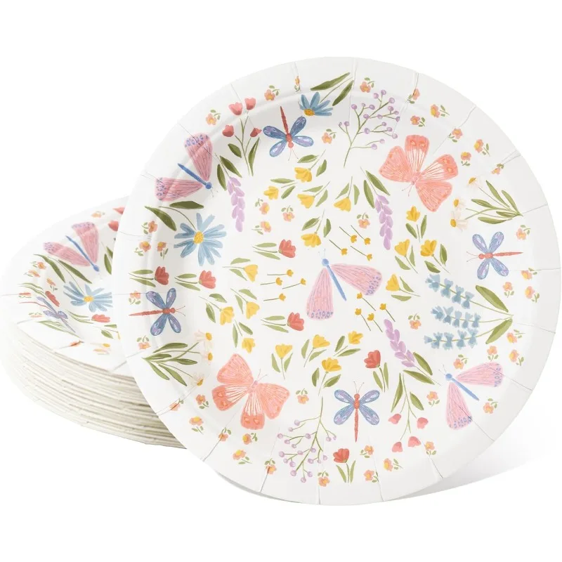 24Pcs Floral Paper Plates Garden Party Paper Plates Butterfly Plate Tea Party Disposable Tableware Kids Birthday Party Supplies
24Pcs Floral Paper Plates Garden Party Paper Plates Butterfly Plate Tea Party Disposable Tableware Kids Birthday Party Supplies