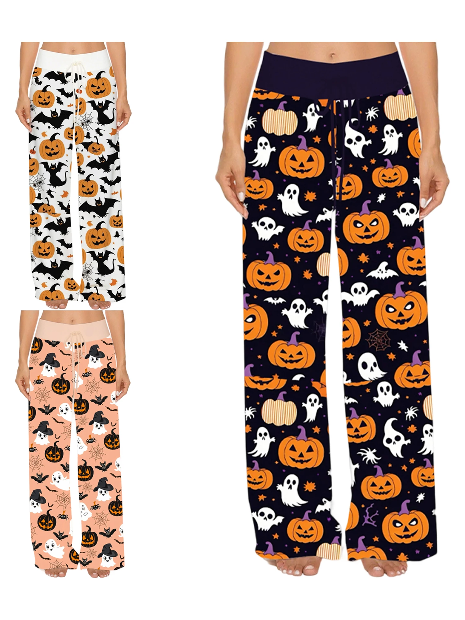 Women s Halloween Pajama Set with Bat Ghost and Pumpkin Print - Cozy Drawstring Sleep Trousers and Matching Top for Spooky
Women s Halloween Pajama Set with Bat Ghost and Pumpkin Print - Cozy Drawstring Sleep Trousers and Matching Top for Spooky