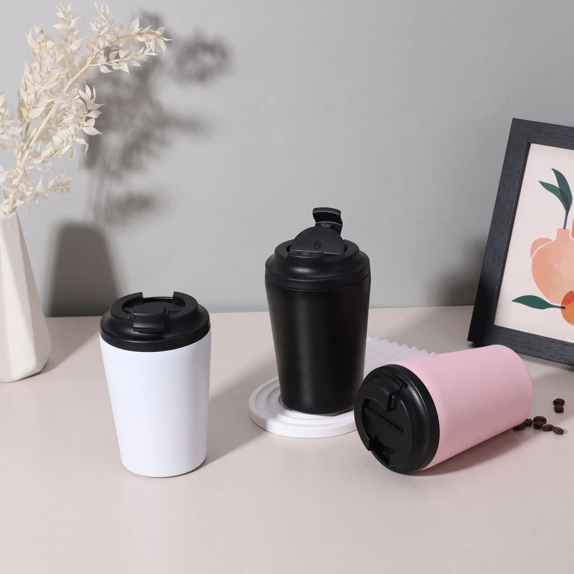 12oz Stainless Steel Coffee Cup Simple Design with Thermal Insulation Car-Friendly Seamless Inner Tank Milk Cup with Scale
12oz Stainless Steel Coffee Cup Simple Design with Thermal Insulation Car-Friendly Seamless Inner Tank Milk Cup with Scale