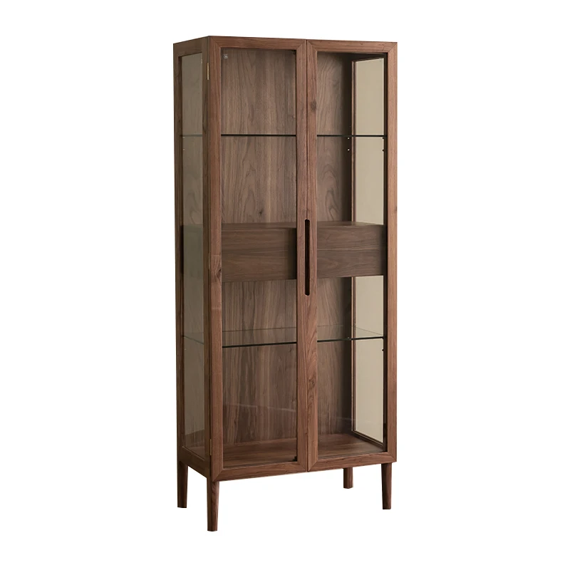 Wine Cabinet Display Cabinet Black Walnut Solid Wood Double Door Glass Living Room Wall Storage Locker
Wine Cabinet Display Cabinet Black Walnut Solid Wood Double Door Glass Living Room Wall Storage Locker