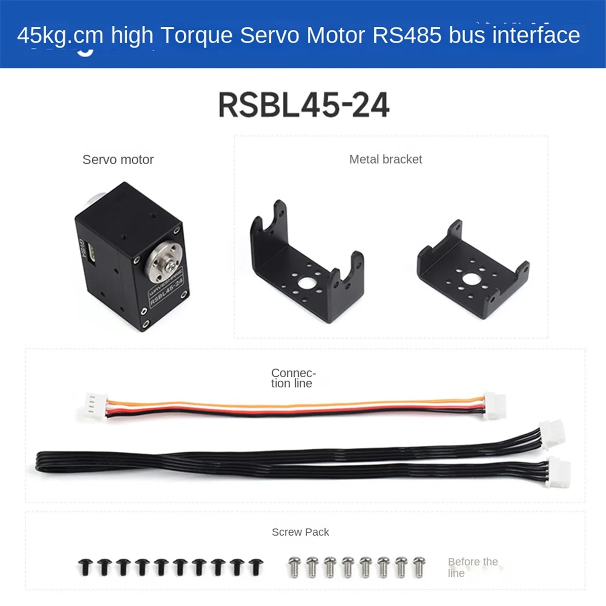 New Waveshare Motor 45KG.cm Aluminum Alloy High Precision High Torque Programmable 360° Magnetic Encoder RS485 Servo Motor
New Waveshare Motor 45KG.cm Aluminum Alloy High Precision High Torque Programmable 360° Magnetic Encoder RS485 Servo Motor