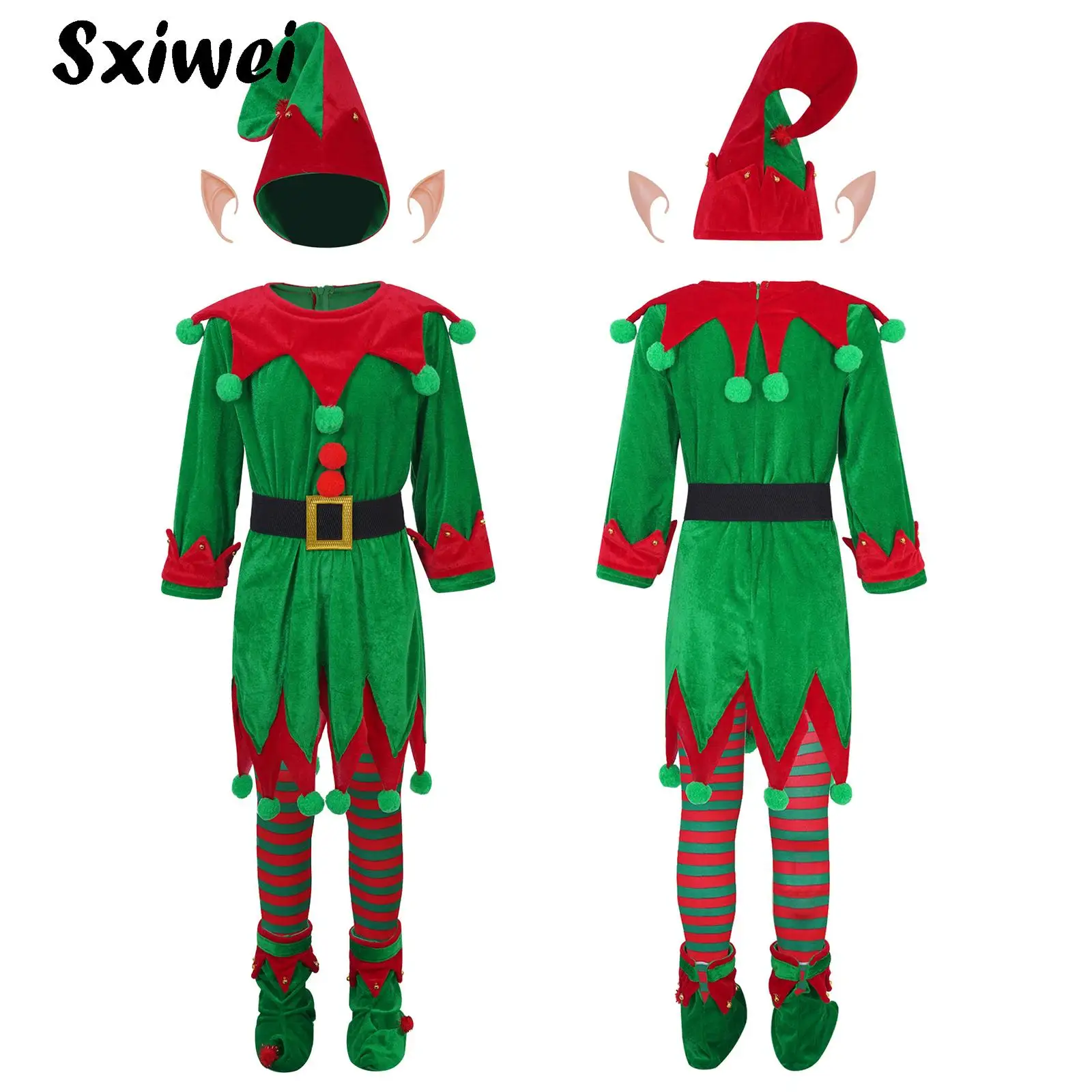 7Pcs Boys Girls Christmas Elf Costume Outfits Soft Velvet Santa Helper Cosplay Xmas New Year Party Festive Dress Up Suit
7Pcs Boys Girls Christmas Elf Costume Outfits Soft Velvet Santa Helper Cosplay Xmas New Year Party Festive Dress Up Suit