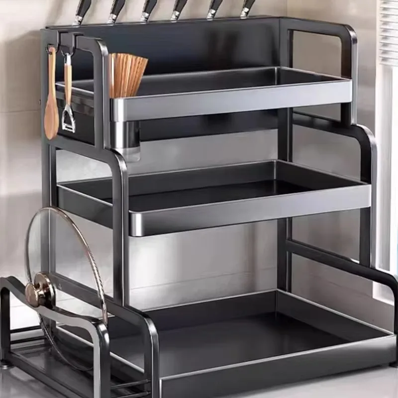 Household cutting board seasoning storage rack multi-layer knife holder chopstick cage kitchen countertop rack
Household cutting board seasoning storage rack multi-layer knife holder chopstick cage kitchen countertop rack