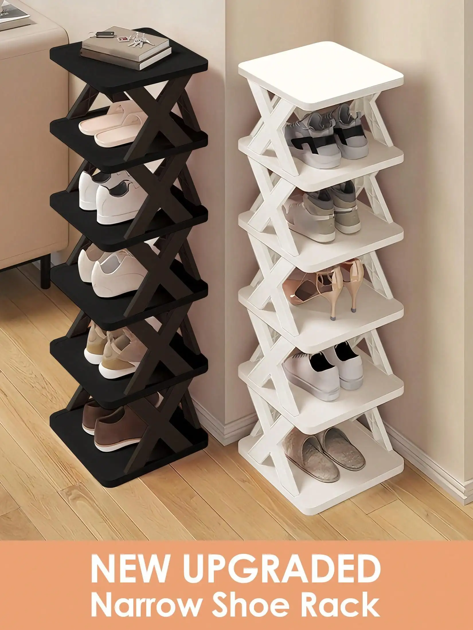 9/6 Tier Vertical Shoe Stand Space Saving Narrow Shoe Rack, Small Shoe Shelf, DIY Free Standing Shoes Storage Organizer For Entr
9/6 Tier Vertical Shoe Stand Space Saving Narrow Shoe Rack, Small Shoe Shelf, DIY Free Standing Shoes Storage Organizer For Entr