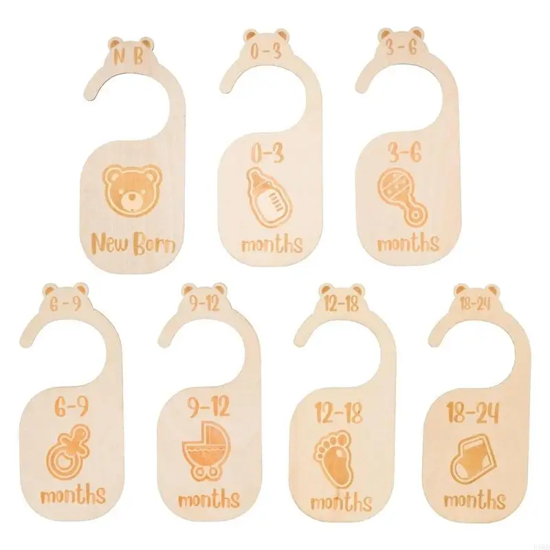 E8BD Baby Clothes Size Dividers 7 Pack Wooden Hangers Organizers for Nursery Decors
E8BD Baby Clothes Size Dividers 7 Pack Wooden Hangers Organizers for Nursery Decors