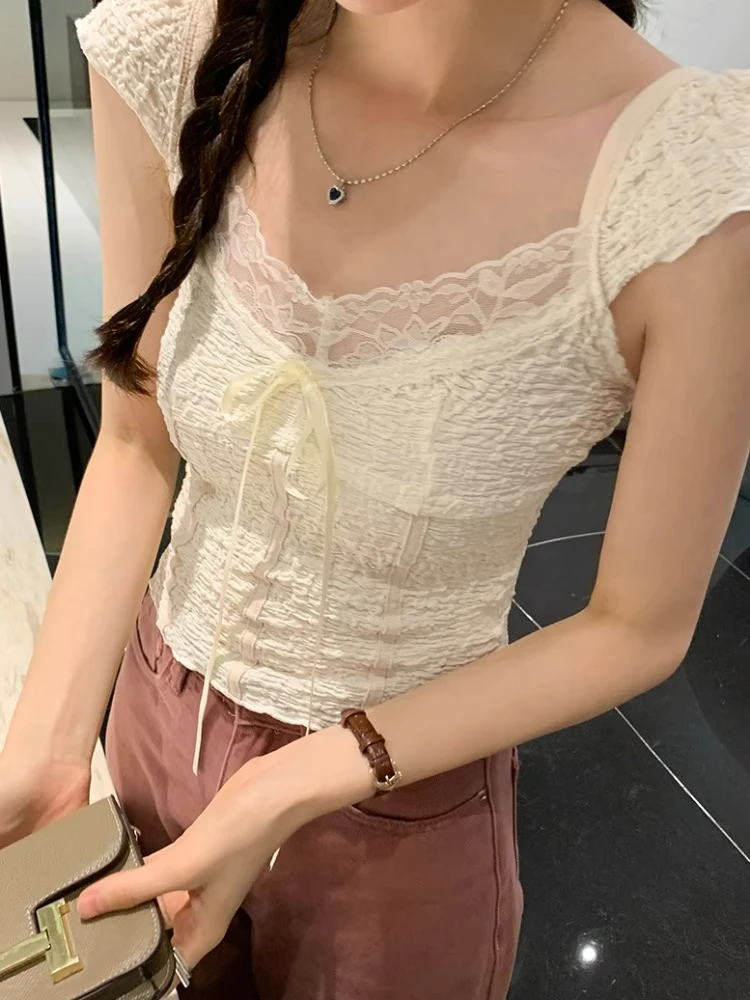 2025 Summer New Sle Lace Sexy ort Sve irt Women V-ne Clavicle -length Slim-fit Top Korean Version Commute Wind
2025 Summer New Sle Lace Sexy ort Sve irt Women V-ne Clavicle -length Slim-fit Top Korean Version Commute Wind