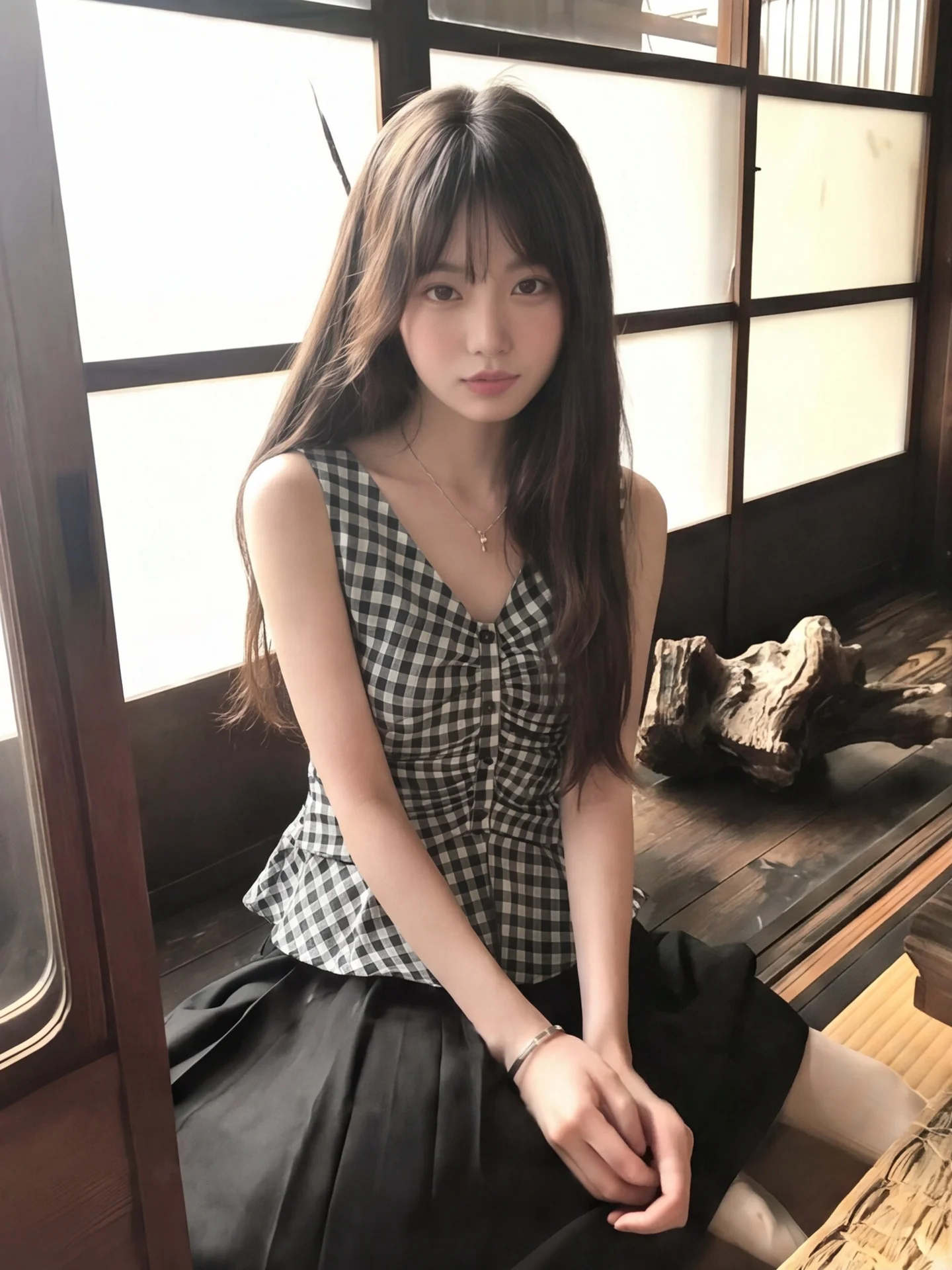 Retro Anti-Aging Plaid Ruffle Hem V-Neck Strap Shirt Women Summer New Folded Waist Slimming Sleeveless Top Breathable Skin-Fr...
Retro Anti-Aging Plaid Ruffle Hem V-Neck Strap Shirt Women Summer New Folded Waist Slimming Sleeveless Top Breathable Skin-Fr...