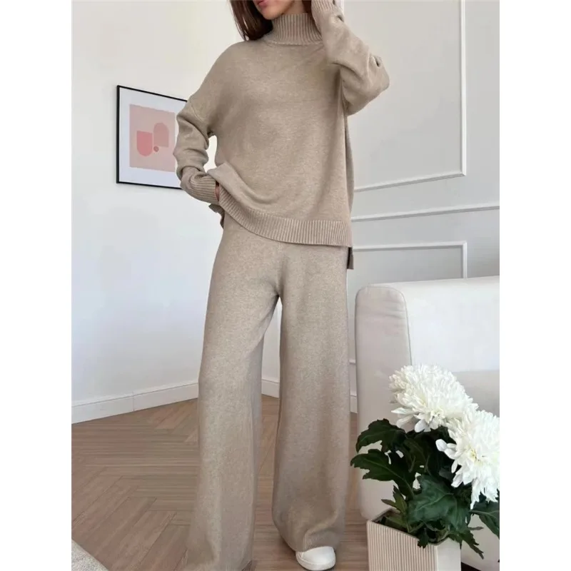 Autumn Winter 2 Pieces Women Sets Knitted Tracksuit Turtleneck Sweater and Straight Jogging Pants Suits
Autumn Winter 2 Pieces Women Sets Knitted Tracksuit Turtleneck Sweater and Straight Jogging Pants Suits