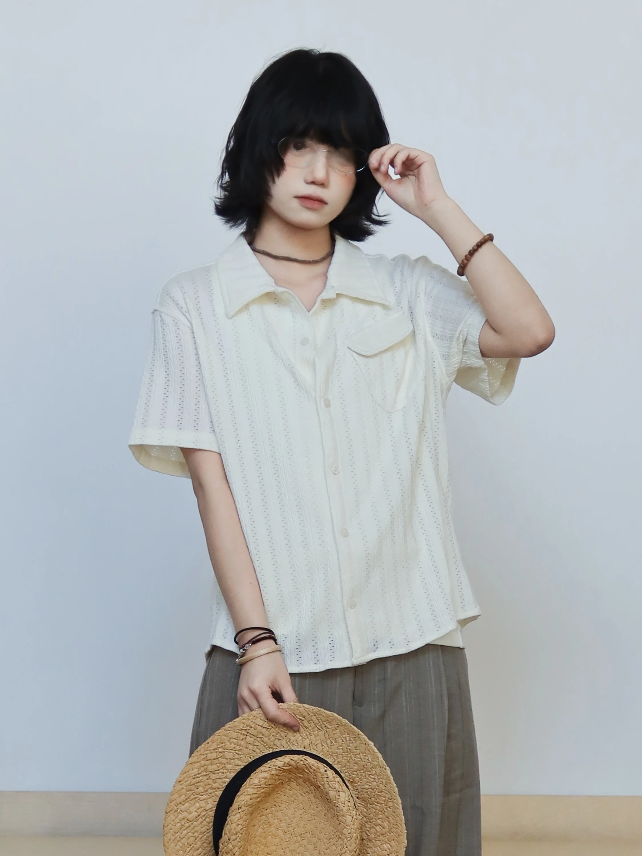 Casual Knitted Shirt Short Sleeve Hollow out Design Polyester Blend Breathable Skin-Friendly Men's Women's Summer T-Shirt
Casual Knitted Shirt Short Sleeve Hollow out Design Polyester Blend Breathable Skin-Friendly Men's Women's Summer T-Shirt
