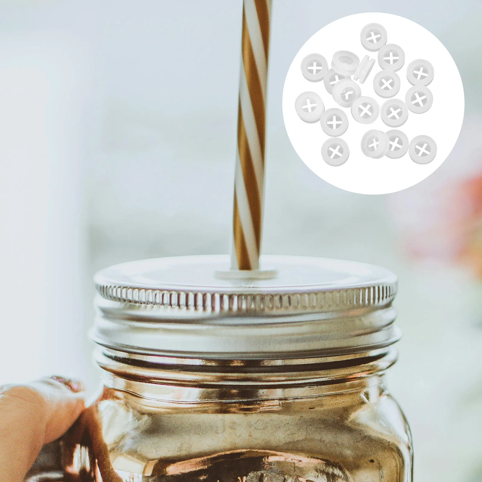 20pcs Silicone Stopper Mason Jar Lid Straw Holes White Transparent Wood Cover Mini Plugs Anti Dust Insect Proof Kitchen Bar
20pcs Silicone Stopper Mason Jar Lid Straw Holes White Transparent Wood Cover Mini Plugs Anti Dust Insect Proof Kitchen Bar