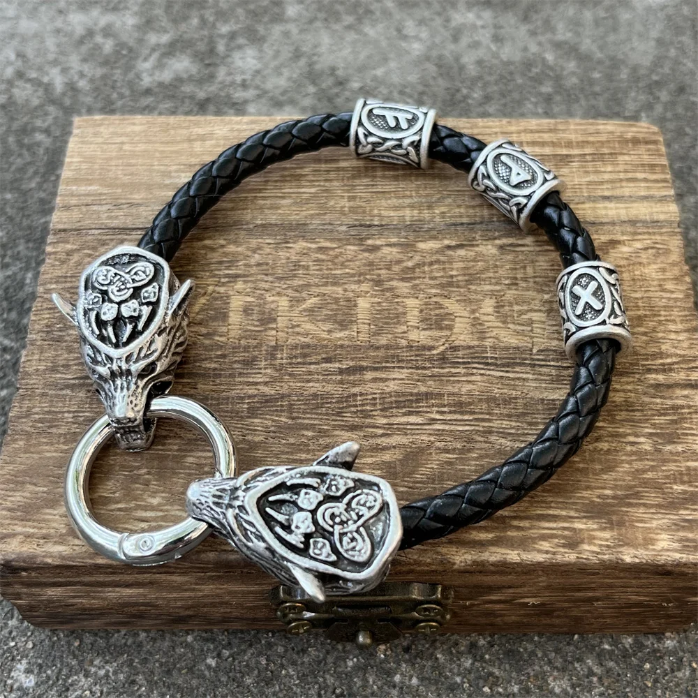 Viking Mythology Wolf Heads With Slavic Veles Paw Symbol Scandinavian Runes Beads Womens Mens Bracelet Vikingos Accesorios
Viking Mythology Wolf Heads With Slavic Veles Paw Symbol Scandinavian Runes Beads Womens Mens Bracelet Vikingos Accesorios