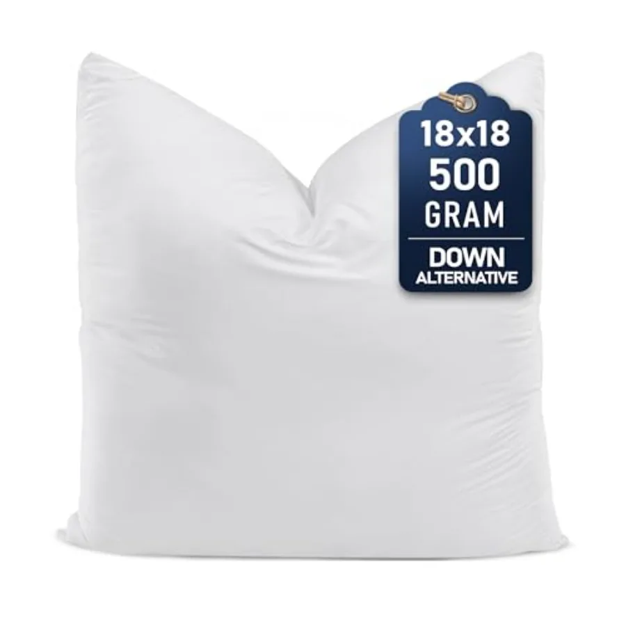 Throw Pillows Set of 1, White 18 x 18 ch Down Alternative Pillows for Bed, Sofa, and Couch - Fluffy Decorative Stuffer Pillow f
Throw Pillows Set of 1, White 18 x 18 ch Down Alternative Pillows for Bed, Sofa, and Couch - Fluffy Decorative Stuffer Pillow f