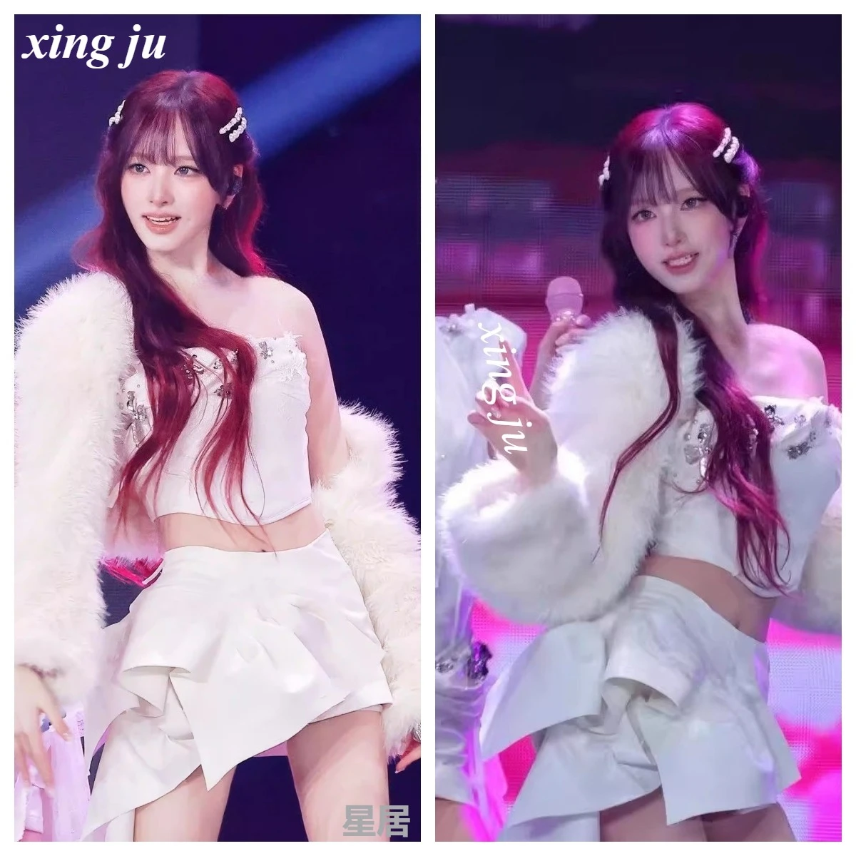 Xing Ju корейские джазовые танцевальные костюмы белые плюшевые короткие пальто женская певица Kpop одежда для ночного клуба горячая девушка сценическая одежда
Xing Ju корейские джазовые танцевальные костюмы белые плюшевые короткие пальто женская певица Kpop одежда для ночного клуба горячая девушка сценическая одежда