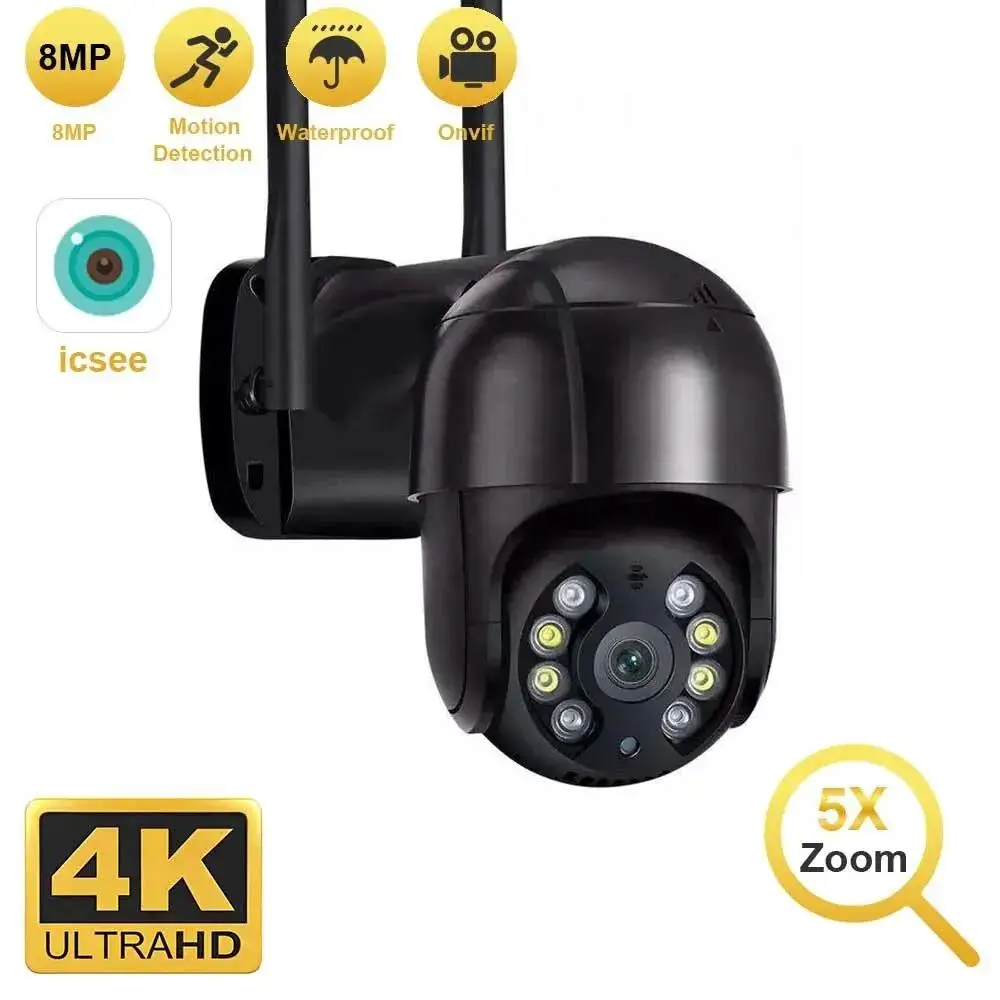 4K 8MP Wifi IP Camera 5MP H.265 Wireless Outdoor PTZ Camera AI Tracking 3MP HD Security Camera 1080P CCTV Surveillance P2P ICsee
4K 8MP Wifi IP Camera 5MP H.265 Wireless Outdoor PTZ Camera AI Tracking 3MP HD Security Camera 1080P CCTV Surveillance P2P ICsee