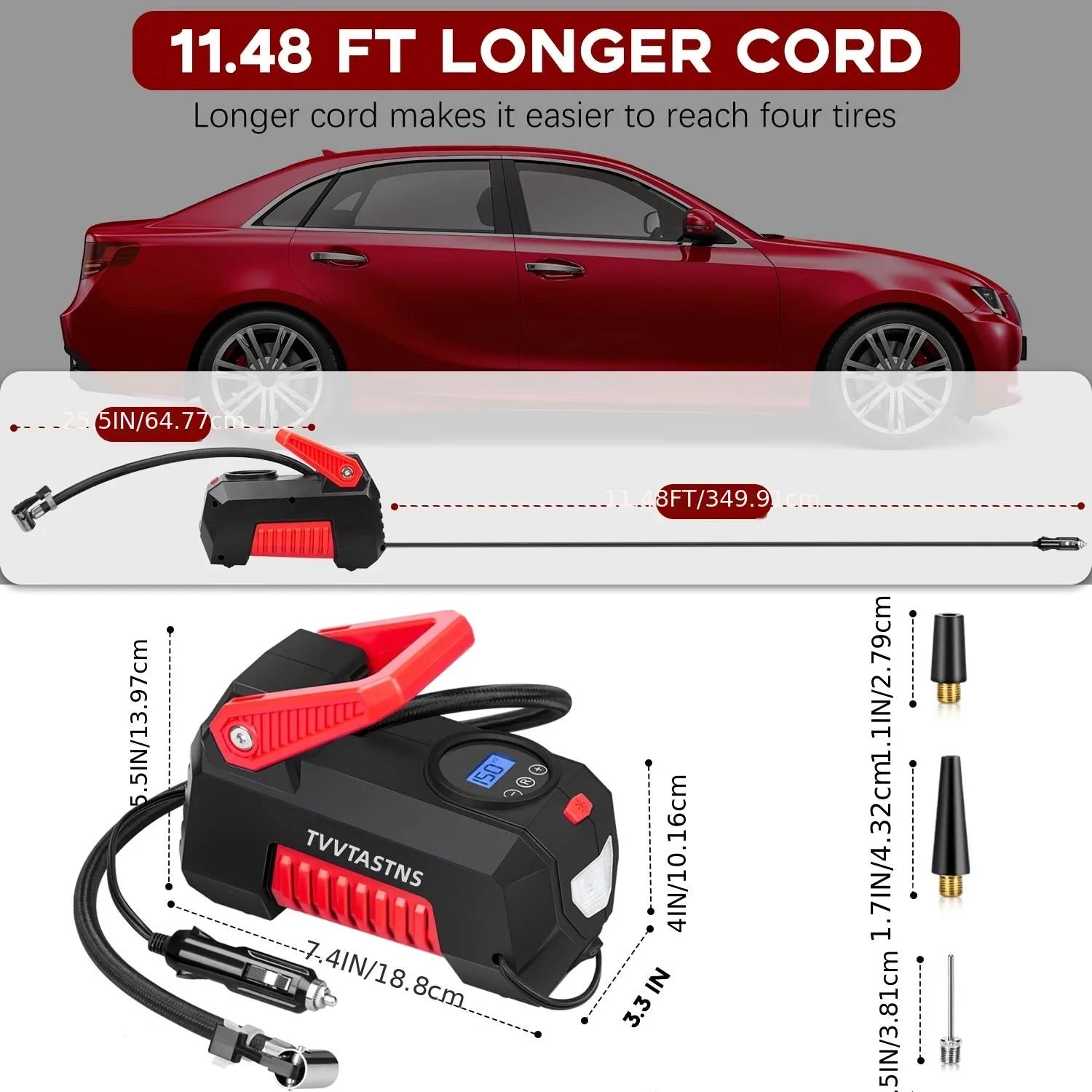 Air Compressor Tire Inflator Portable Air For Car Tires 12V DC Auto Tire With Digital Pressure Gauge, For Car, Bicycle
Air Compressor Tire Inflator Portable Air For Car Tires 12V DC Auto Tire With Digital Pressure Gauge, For Car, Bicycle
