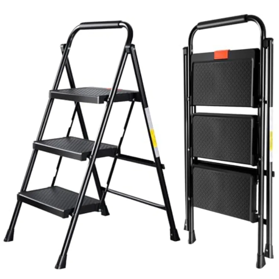 for Adults Safe-Lock Design Wide Anti-Slip Pedal 500lbs Sturdy Steel Ladder Step Stool Foldable with Cushioned Handle Black
for Adults Safe-Lock Design Wide Anti-Slip Pedal 500lbs Sturdy Steel Ladder Step Stool Foldable with Cushioned Handle Black