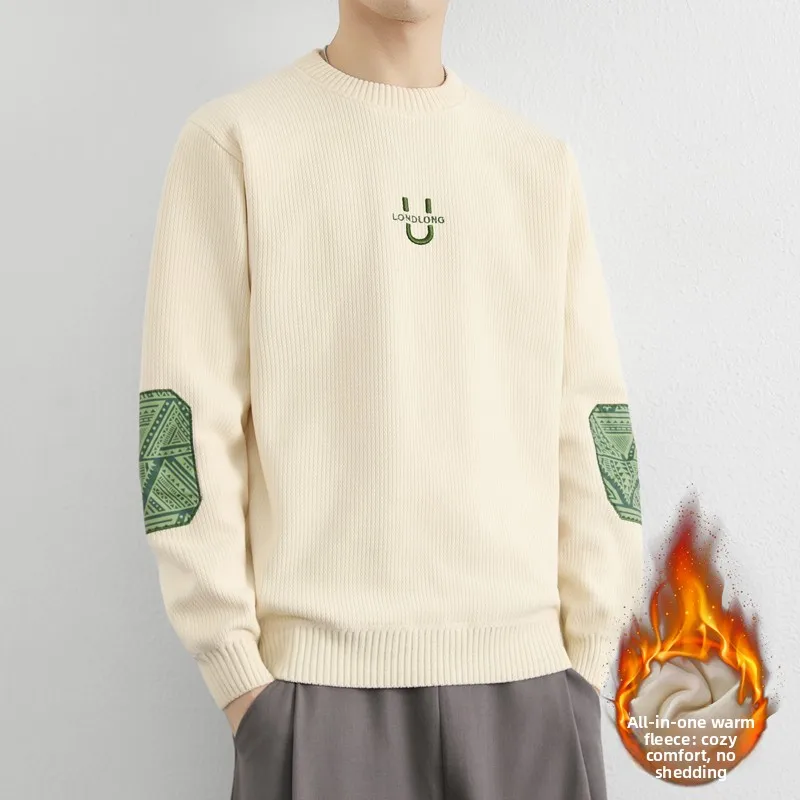 Men's Fleece Lined Hoodie Long Sleeve round Neck Pullover Sweatshirt Casual Fashion Autumn Winter Thickened Polyester Fiber
Men's Fleece Lined Hoodie Long Sleeve round Neck Pullover Sweatshirt Casual Fashion Autumn Winter Thickened Polyester Fiber