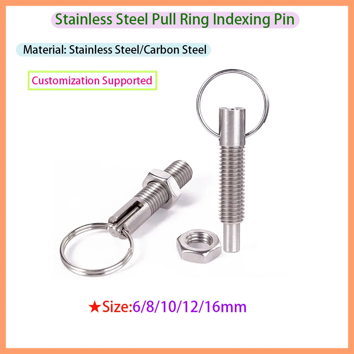 Stainless Steel Pull Ring Indexing Plunger Self-Locking Knob Plunger Spring Loaded Positioning Pin
Stainless Steel Pull Ring Indexing Plunger Self-Locking Knob Plunger Spring Loaded Positioning Pin