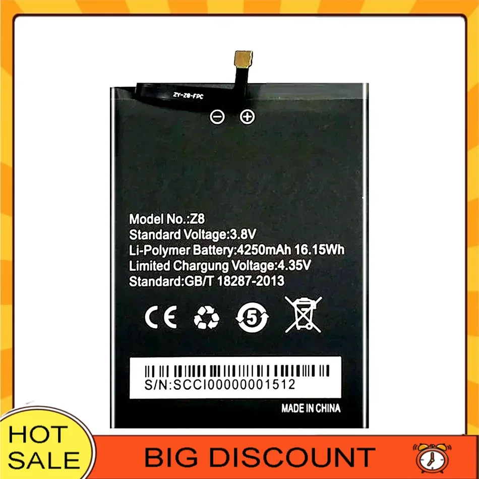 Fast Charging Reliable Replacement 4250mAh Mobile Phone Battery For Homtom Zoji Z8 5.0inch MTK6750
Fast Charging Reliable Replacement 4250mAh Mobile Phone Battery For Homtom Zoji Z8 5.0inch MTK6750
