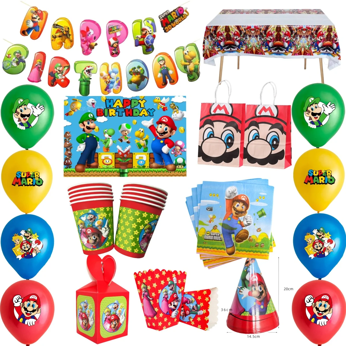 Cartoon Marios Bros Birthday Party Decoration Tableware Cup Plate Banner Birthday Balloon Tablecloths Children Party Supplies
Cartoon Marios Bros Birthday Party Decoration Tableware Cup Plate Banner Birthday Balloon Tablecloths Children Party Supplies