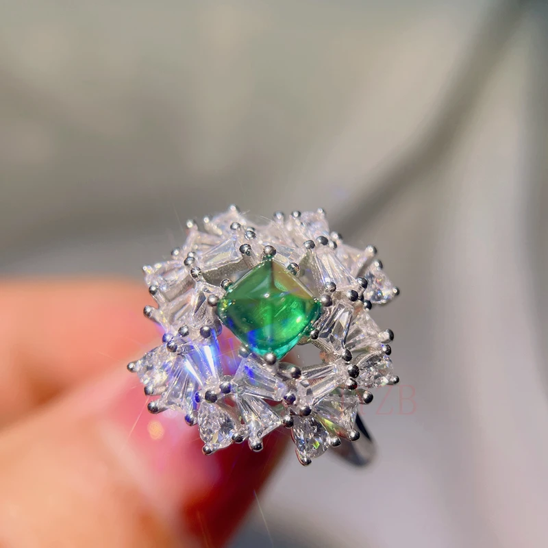 100% natural emerald S925 silver sewn inlaid crystal transparent fire color super great ring versatile
100% natural emerald S925 silver sewn inlaid crystal transparent fire color super great ring versatile