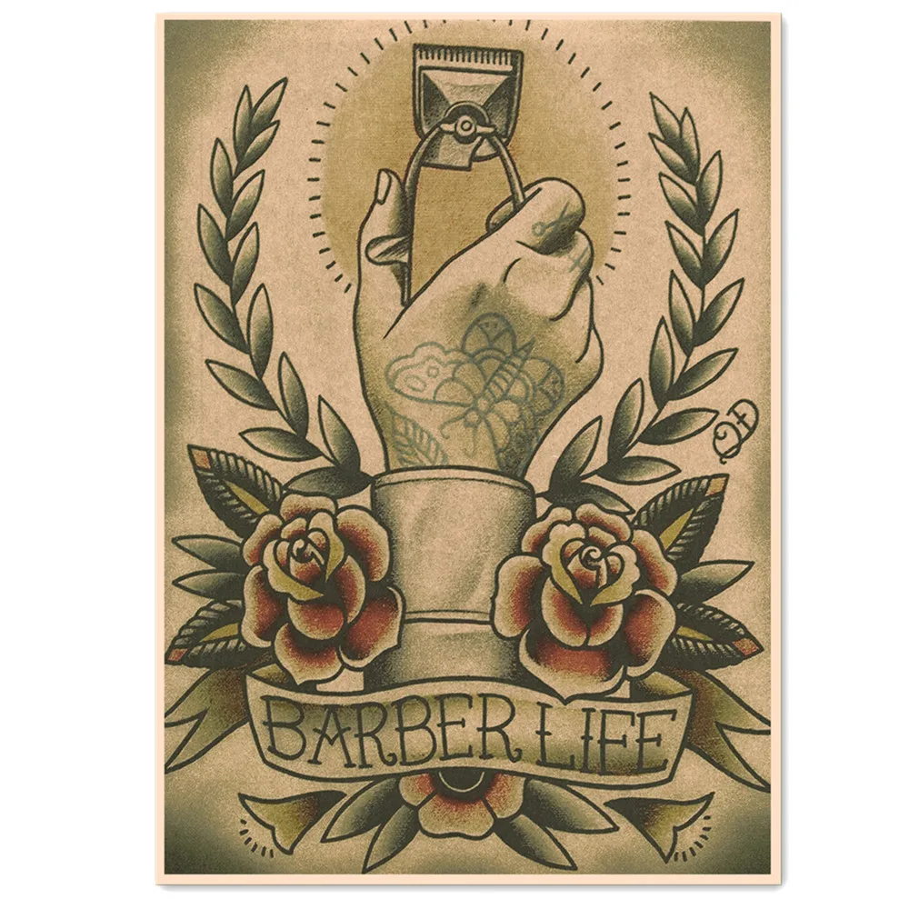 BARBER LIFE SHAVE & CUT Posters and Prints Wall Hanging Painting Tattoo Art Barber Shop Wall Decor Picture Wall Sticker Mural
BARBER LIFE SHAVE & CUT Posters and Prints Wall Hanging Painting Tattoo Art Barber Shop Wall Decor Picture Wall Sticker Mural
